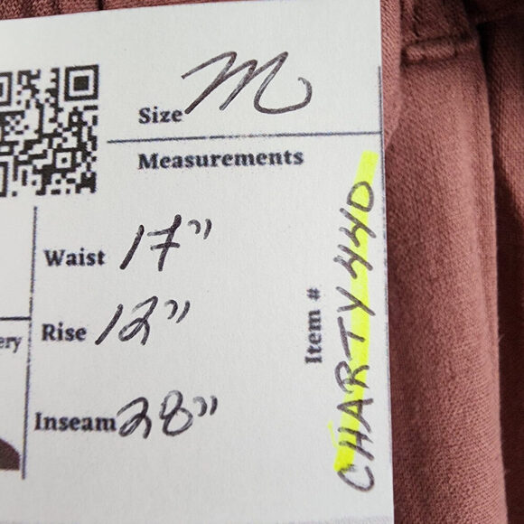 Maurices Dusty Rose Paper Bag Waist Belted Pants Size M - Picture 9 of 9